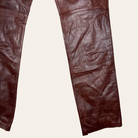Vintage Y2K Chocolate Brown Leather Bootcut Pants Size 2 | The Gap - Picture 3 of 10